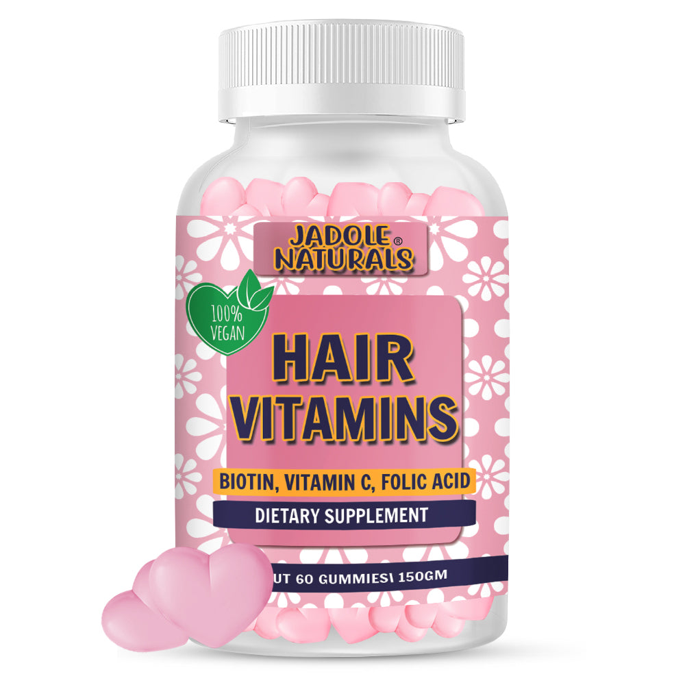 Hair Vitamins 60 Gummies with Vitamin C, Biotin & Folic Acid