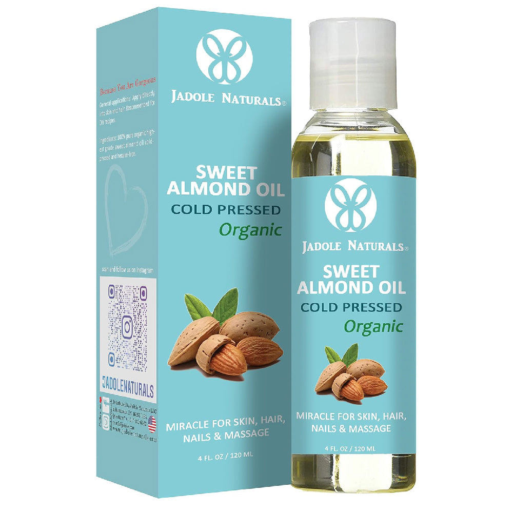Organic Sweet Almond Oil 120ml for Hair, Skin & Eyelash